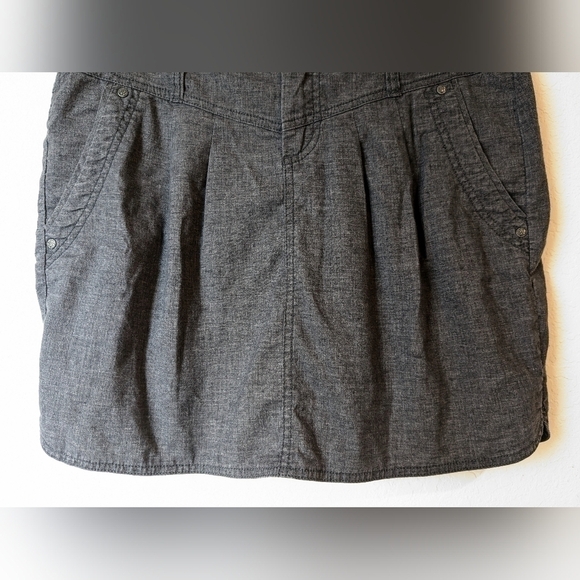Prana Grey Pleated Hemp Blend Mid Rise Lizbeth Mini Skirt Casual Travel - Picture 7 of 10